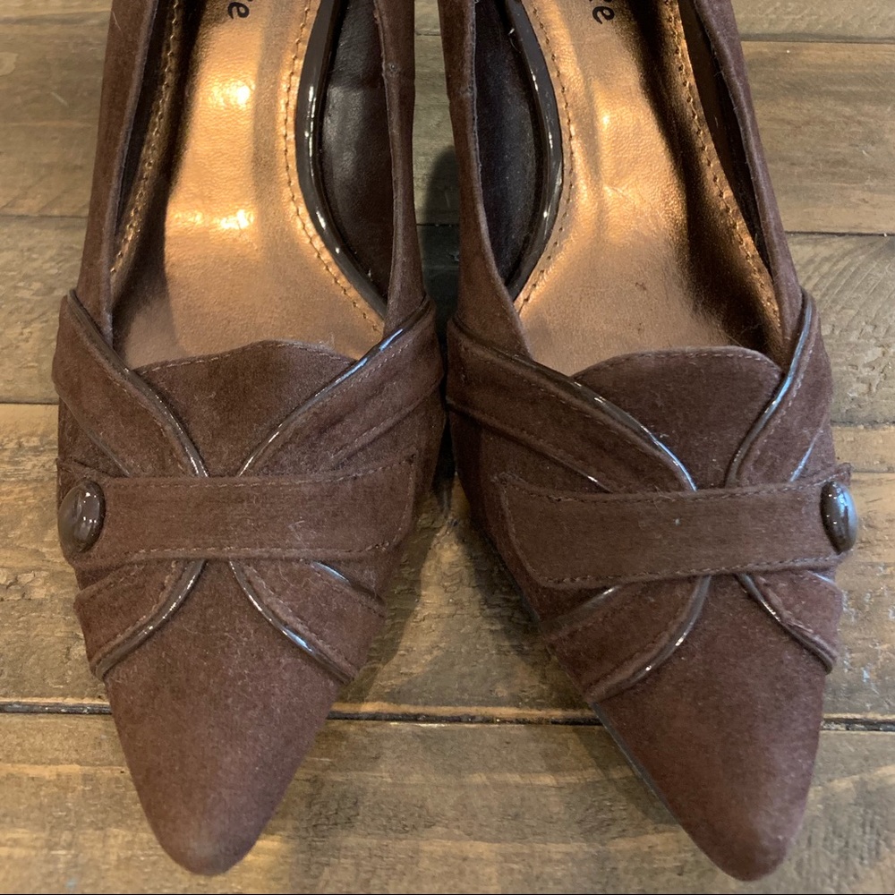 Styluxe brown felt 7.5 heels